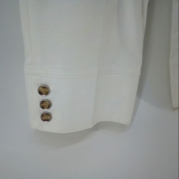 Rafaella White Crop Pants Cotton Spandex Button Detail 12 - Picture 4 of 8